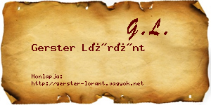 Gerster Lóránt névjegykártya